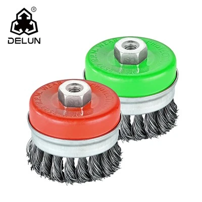 DELUN High Quality 65mm Twisted Cup Wire Brush
